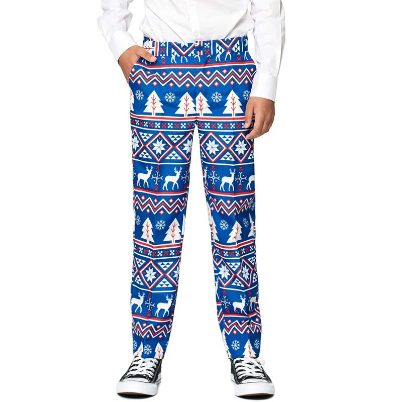 Suitmeister Boys Christmas Suit - Christmas Blue Nordic - Blue, 4 of 6