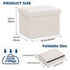 LUSIMO 16" Folding Faux Shearling Storage Ottoman Bench Toy Chest Footstool Hold up to 330 lb For Bedroom Living Room - 4 of 4