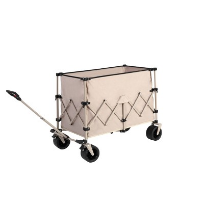 Foldable Steel Wagon Carts With All-Terrain Wheels And Drink Holders,Outdoor Utility Wagon For Camping Shopping Sports Fishing -The Pop Home