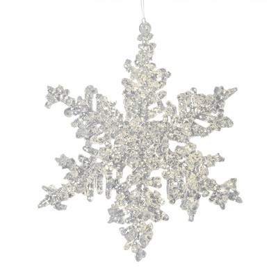 Vickerman Clear Snowflake Silver Glitter Christmas Ornament