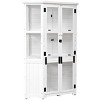 Coolbibila-63'' H Garden Wood Storage Cabinet Outdoor Tool Storage Shed, Mini Greenhouse Cold Frame With Waterproof- Roof And Lockable Door - 3 of 4