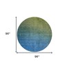 Olive Green Blue And Navy Blue Ombre Washable Indoor Outdoor Area Rug - 3 of 4