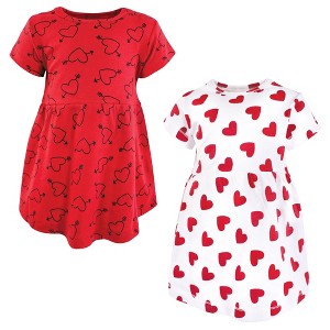 Hudson Baby Infant Girls Cotton Dresses, Love Hearts - 1 of 4