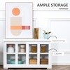 Sideboard Buffet Cabinet, Stackable Credenza Bar Cabinet with Sliding Glass Door and Adjustable Shelf - 4 of 4