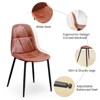 Hyleory Modern Upholstered Vintage Leather Dining Chairs Set of 2 with Metal Legs and High Back, for Kitchen and Dining Room - 4 of 4