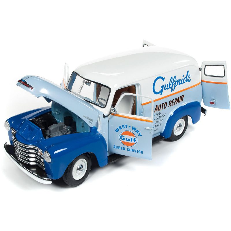 1948 Chevrolet Panel Delivery Truck "Gulf Oil" Limited Edition to 1,002 pieces Worldwide 1/18 Diecast Car by Auto World, 2 of 5