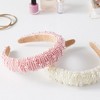 Glamlily 2 Pack Padded Pearl Headbands, Crystal Rhinestone Hair Accessories, 2 Colors - 2 of 4