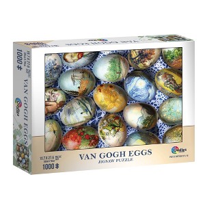 Mchezo Van Gogh Eggs, 1000-Piece Jigsaw Puzzle for Adults, Antique Jeweled Eggs Collage - 1 of 4