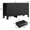 6 Drawer Dresser for Bedroom, Dresser with Drawers & Metal Knobs, Modern Wooden Double Chests of Drawers for Bedroom, Entryway, Hallway - 2 of 4