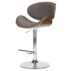 Sapphtopaz 1PC Adjustable Bar Stools with Bentwood Back, Swivel Counter Height Bar Stool with Upholstered, High Chair for Kitchen Island - 1 of 4