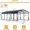 Durable Metal Carport with Galvanized Steel Roof, Outdoor Steel Shelter Kit for Cars, Trucks, Boats and Tractors - 2 of 4