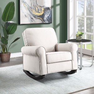 Lyngins Modern Upholstered Lounge Rocking Chair with Thicken Cushion,Armchair Accent Chair for Living Room,Bedroom - 1 of 4