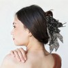 Unique Bargains Floral Bow Pattern Hair Clip 7.87"x1.77"x12.20" Black White 1 Pc - 3 of 4