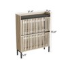 TIRAMISUBEST Modern Shoe Cabinet - Teak & Black 2-Door Flip-Up Storage, Minimalist Entryway Organizer (31"H x 9"W x 38"D) - 3 of 4