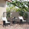 Aghana Digitals 3-Piece Cream Patio Furniture Set: PE Wicker Reclining Chairs with Tufted Cushions - 2 of 4