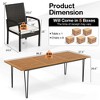 Costway 9 PCS Outdoor Patio Dining Set Armchairs Set of 8 and Acacia Wood Square Table - 3 of 4