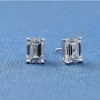 Pompeii3 2Ct Lab Created Emerald Cut Diamond Studs 14k White Gold Earrings - 4 of 4
