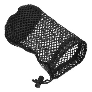 Unique Bargains Nylon Drawstring Cord Lock Closure Mesh Golf Ball Bag Black 1 Pc - 1 of 4