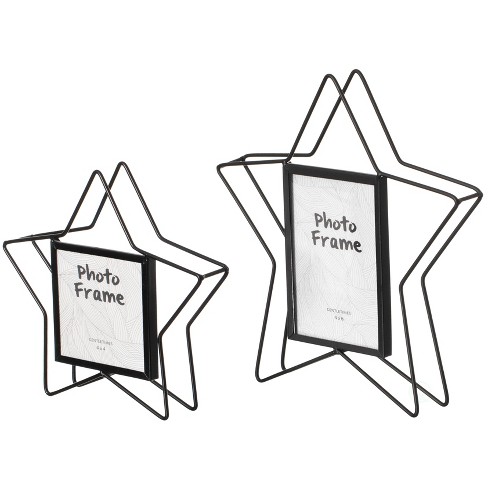 Fabulaxe Modern Star Shape Black Metal Decor Photo Frame For Tabletop ...