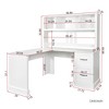 PAGED L Shaped Computer Desk Modern Office Desk with Bookshelf and 2 Storage Drawers for Office, Study, White - 4 of 4