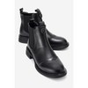 Sidney - Black Genuine Leather Buckled Elastic Chelsea Boot (Women) | Forever & Always Shoes - 2 of 4