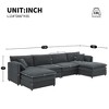 134" Oversized Chenille Cloud Modular U-Shaped Sectional Sofa with Double Cushions, 2 Ottomans & Pillows - 3 of 4