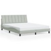 vidaXL - Queen Size Bed Frame with LED Lights - Light Gray Velvet, USB Connector, Headboard Cushion - 85.8" x 61.8" x 29.3" - 4 of 4