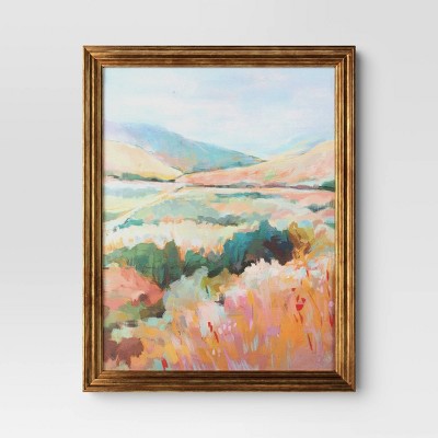 24"x30" Colorful Landscape Canvas Board Framed Art - Threshold™