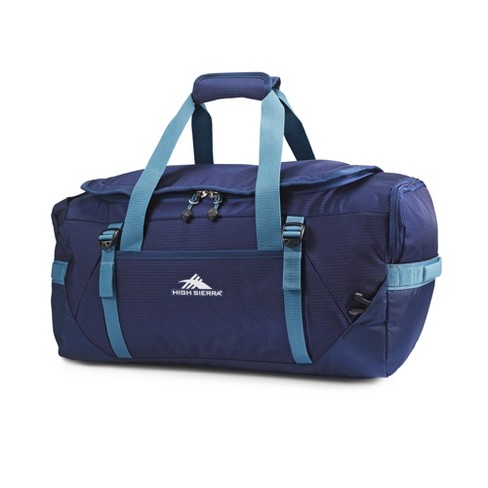 High Sierra Fairlead Travel Overnight Duffel Backpack Gym Bag with Padded  Handles, Compression Straps, and Multiple Pockets, Navy Blue