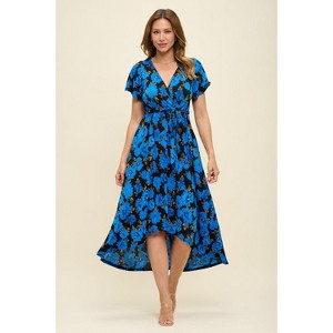 WEST K Women's Georgia Faux-Wrap Maxi Dress with High-Low Hem and Tie Waist - 1 of 4