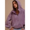 I am a Fashion Junky BiBi Stitch Detailed Elastic Hem Half Zip Fleece Hoodie - 2 of 4