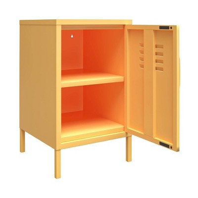 Novogratz Yellow Metal Locker End Table with Storage