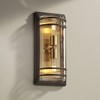 John Timberland Habitat Modern Wall Light Sconce Bronze Brass Hardwire 7 1/2" 2-Light Fixture Clear Glass for Bedroom Bathroom Vanity Reading House - 2 of 4
