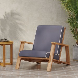 Okak Boho Ardirondack Chair Patio Accent Chairs,Set of 1,Outdoor Acacia Conversation seat for Porch,Garden&Backyard,400lbs Max - 1 of 4