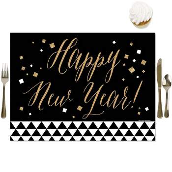 Big Dot of Happiness New Year's Eve - Gold - Party Table Decorations - New Years Eve Party Placemats - Set of 16
