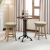 Tangkula 24" Swivel Bar Stools Set of 2 Round Counter Height Barstools w/ Wooden Frame - 3 of 4