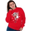 Cute Betty Boop Christmas Holiday Women Crewneck Sweatshirt Brisco Brands - 3 of 4