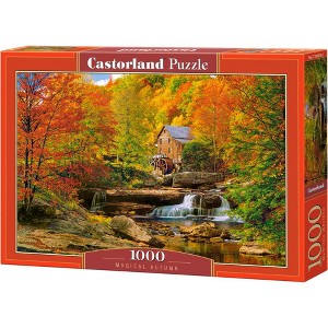 1000 Piece Jigsaw Puzzle, Magical Autumn, Water mil, Nature puzzles, Waterfall, Adult Puzzle, Castorland C-104918-2 - 1 of 4