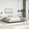 Bed Frame White Faux leather, plywood, engineered wood King - 4 of 4