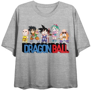 Dragon Ball Classic Characters on Women's Athletic Heather Crop- - 1 of 3