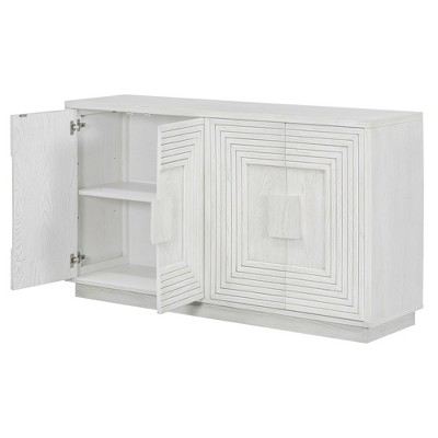 NicBex Buffet Cabinet with Storage Large Vintage Accent Sideboard Cabinet with Adjustable Shelves and Geometric Pattern for Dining Room