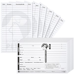 Juvale 100 Pack Pet Grooming Card, Customer Information Cards Client Contact Profile Extender Pet Info Record Cards for Pet Dog Cat Groomers, 8 x 5 - 1 of 4