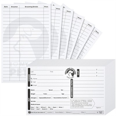 Wootile Pet Grooming Client Cards – 50-Pack, 5x8 Inch, Thick Paper Record Cards For Pet Stylists, Vets & Kennels