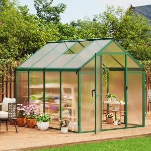 Greenhouses for Outdoors,Large Outdoor Greenhouse with Roof Vent and Heavy-Duty Aluminum Frame,  Walk-in Garden Greenhouse for Backyard, Patio, Lawn - 1 of 4