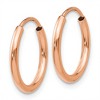 Black Bow Jewelry 1.5mm x 13mm 14k Rose Gold Polished Endless Tube Hoop Earrings - image 2 of 4