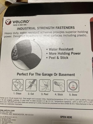 Velcro Fastener Industrial-Strength Tape 2 Wx49'Lx1/4 H Black