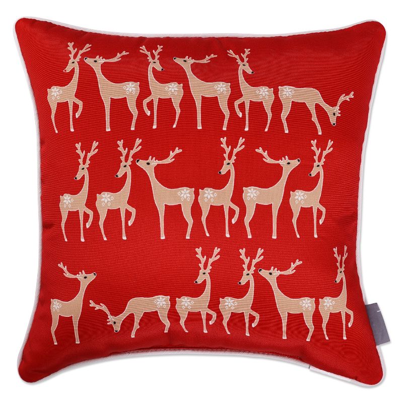 18&#34;x18&#34; Sleigh Rides Square Throw Pillow Red/Beige - Pillow Perfect, 3 of 9
