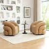 SEYNAR Modern Glam PU Leather 360 Degree Swivel Accent Armchair with Metal Base Set of 2 - 2 of 4