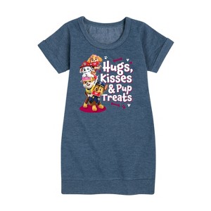 - Paw Patrol - Hugs Kisses Pup Treats Graphic Short Sleeve Fleece Dress - 1 of 4