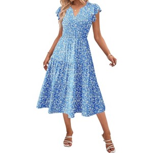 short flowy dresses casual Zeagoo Womens Dress Sleeve Pleated Loos discount maxi dresses Boutique length sleeves. Core Colors:Raspberry Grid Best Selling